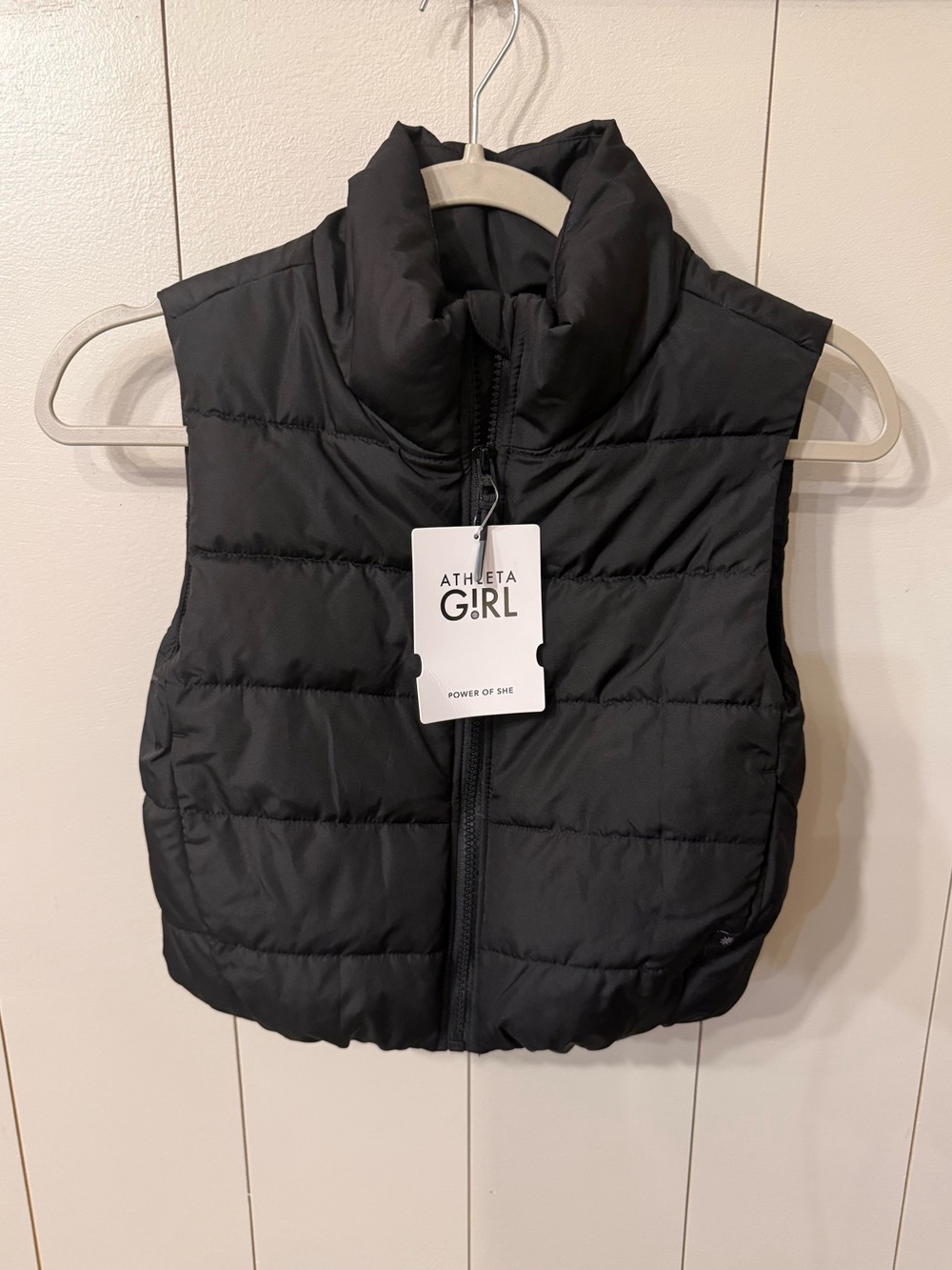 NWT Athleta Girl Size XS (6) Black Peak Puffer Vest